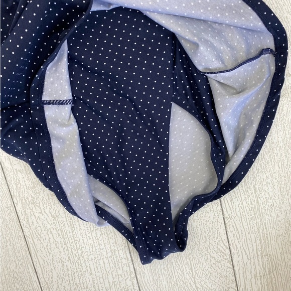 Tommy Hilfiger Navy with white polka dot halter style one piece swimsuit size 8 - Picture 7 of 10